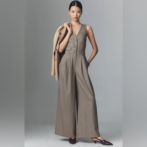Anthropologie Pants - Anthropologie The Avery Wide-Leg Pleated Jumpsuit by Maeve NWT
